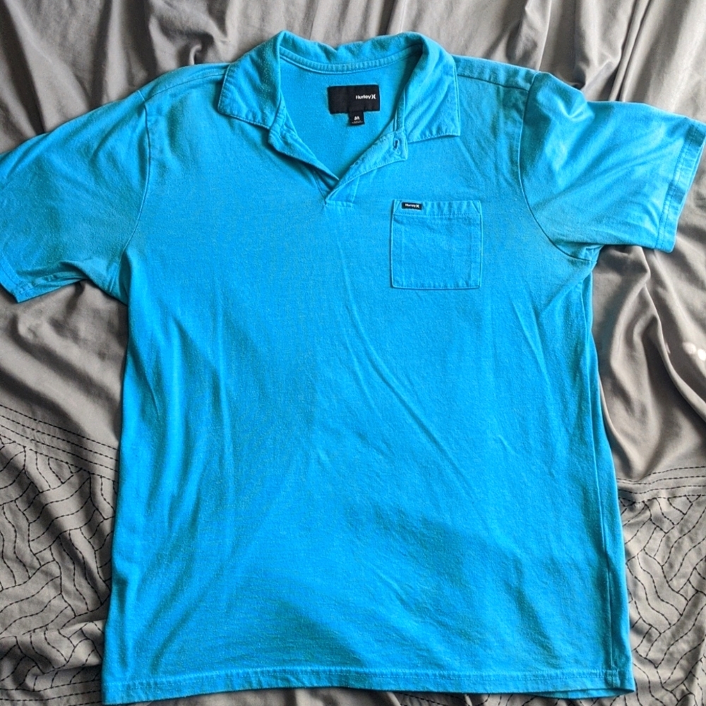 Medium turquoise Hurley polo.